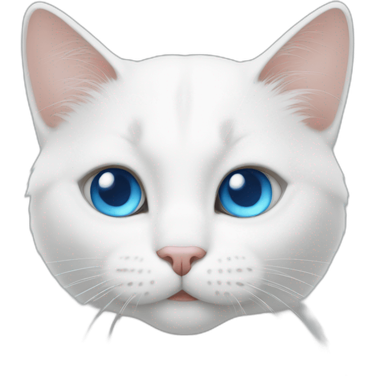 white cat blue eyes emoji