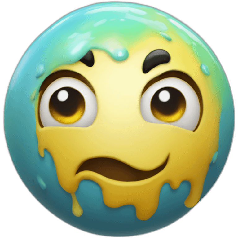 3d sphere with a gloop paint skin texture emoji