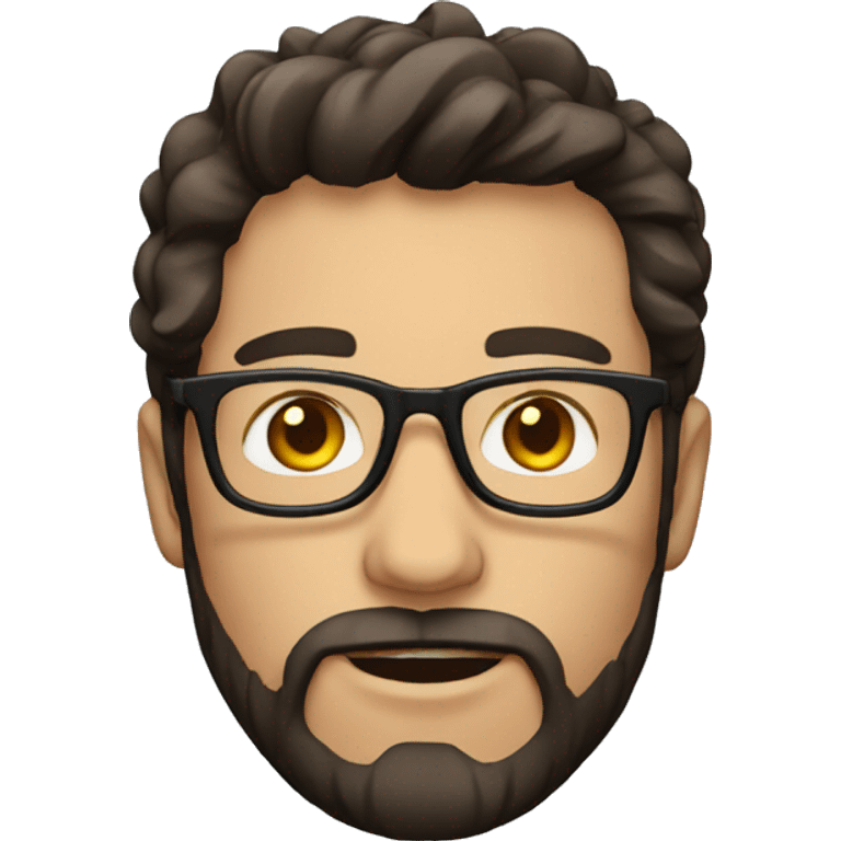 man with glasses and dark brown hair and beard emoji