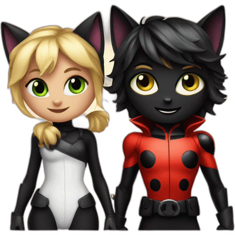 Miraculous Lady bug and cat noir emoji