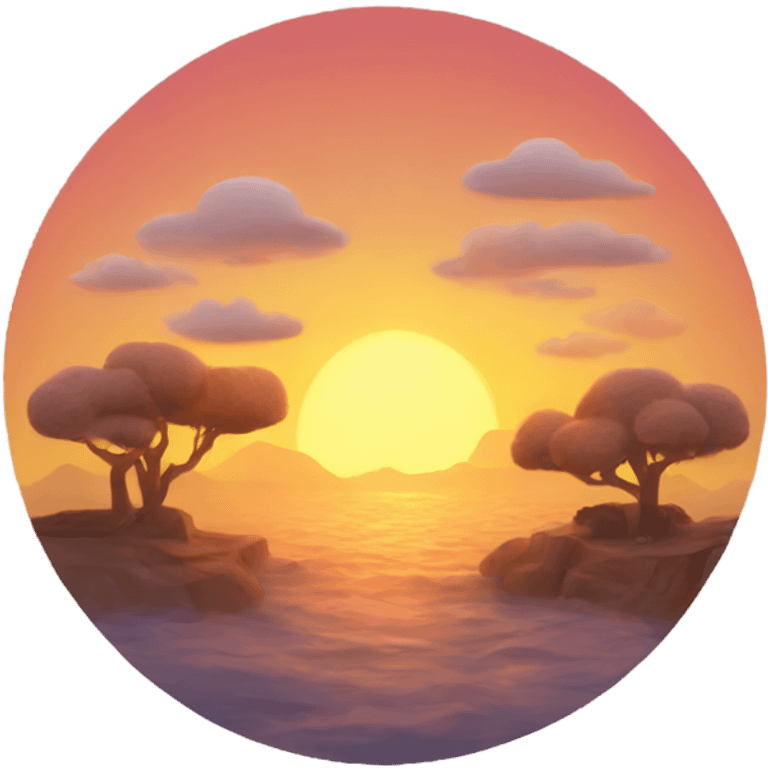 a whimsical sun set emoji