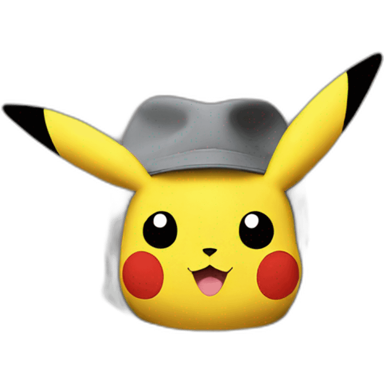 pikachu portrait grey felt hat emoji