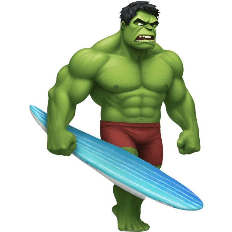 Surfing hulk emoji