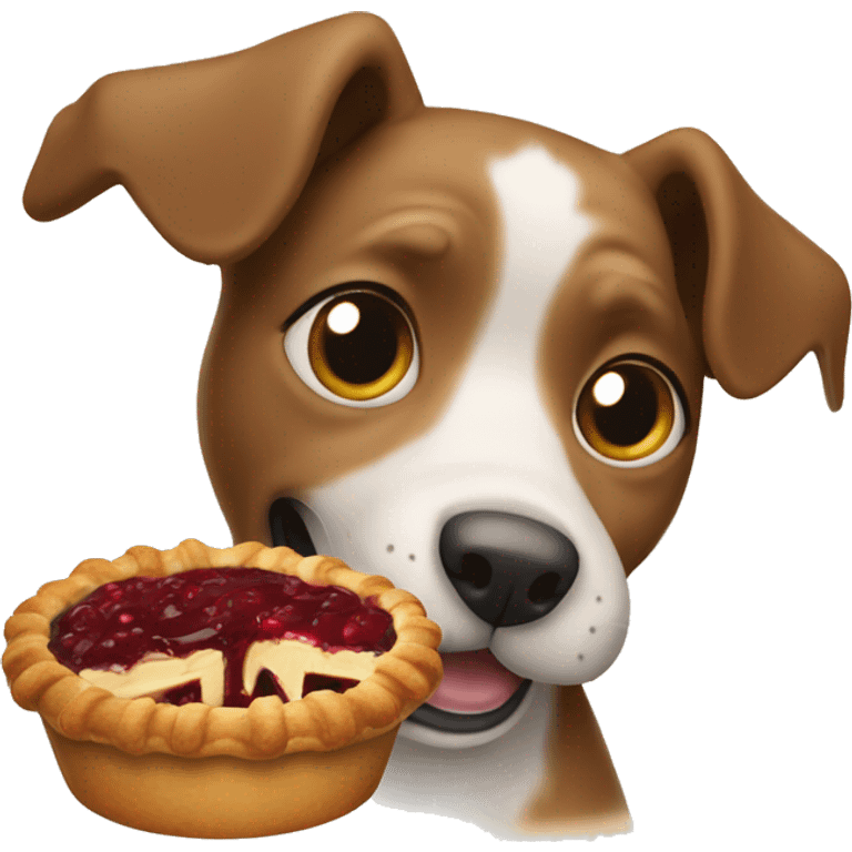 A dog eating pie emoji