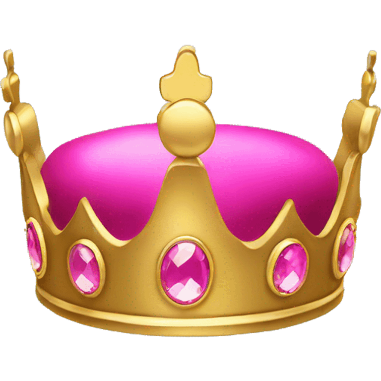 Simple gold queen crown with pink jewels emoji