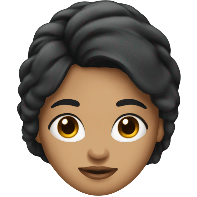 a woman with long black hair as a brow artist emoji