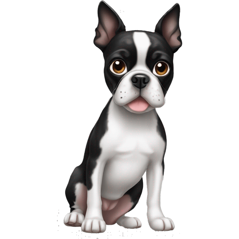 Black and white Boston terrier dog emoji