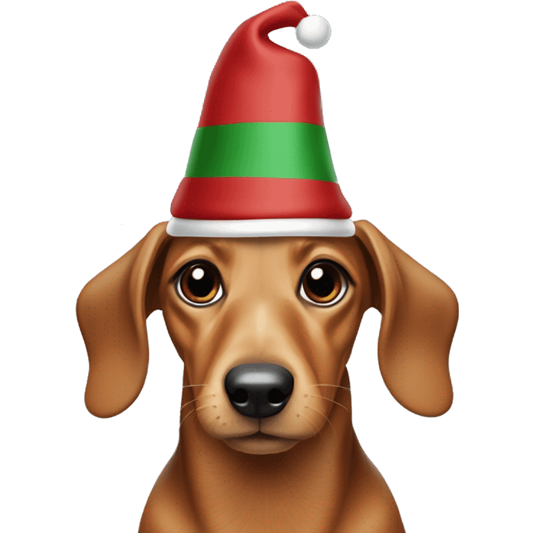 Sausage dog christmas hat emoji