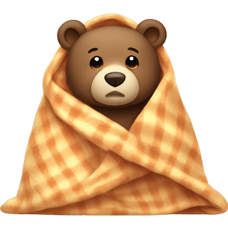 bear cozy in blanket emoji