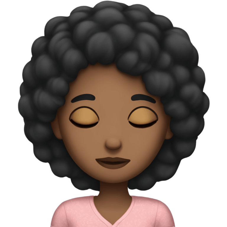 black hair girl sleeping  emoji