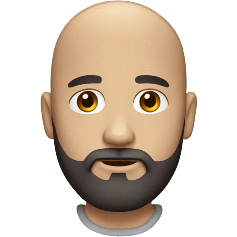 Bald guy with beard dark hair emoji