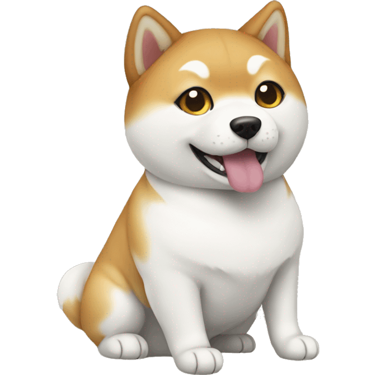 Shiba Inu with white cat emoji