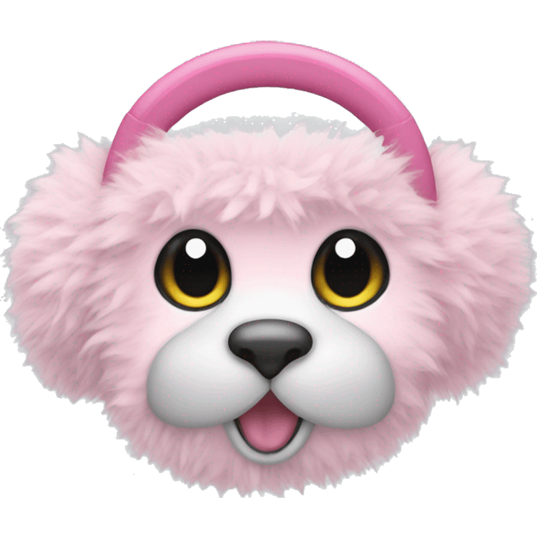 Pink fluffy ear muffs emoji