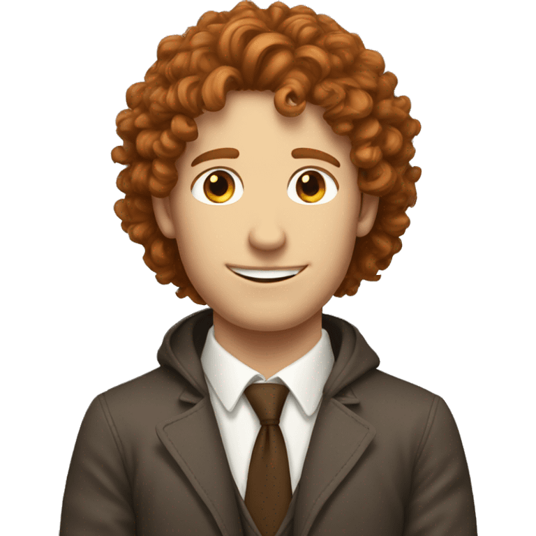 guy with curly red ish brown hair white guy emoji