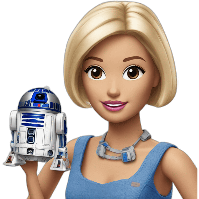 R2D2 avec barbie emoji