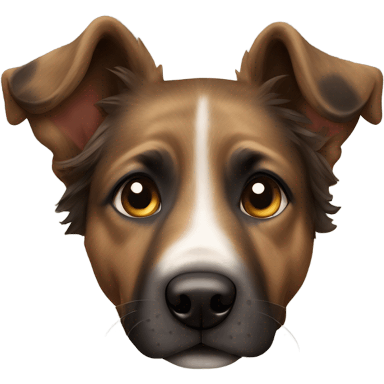 Brindle short haired young shepherd dog head emoji