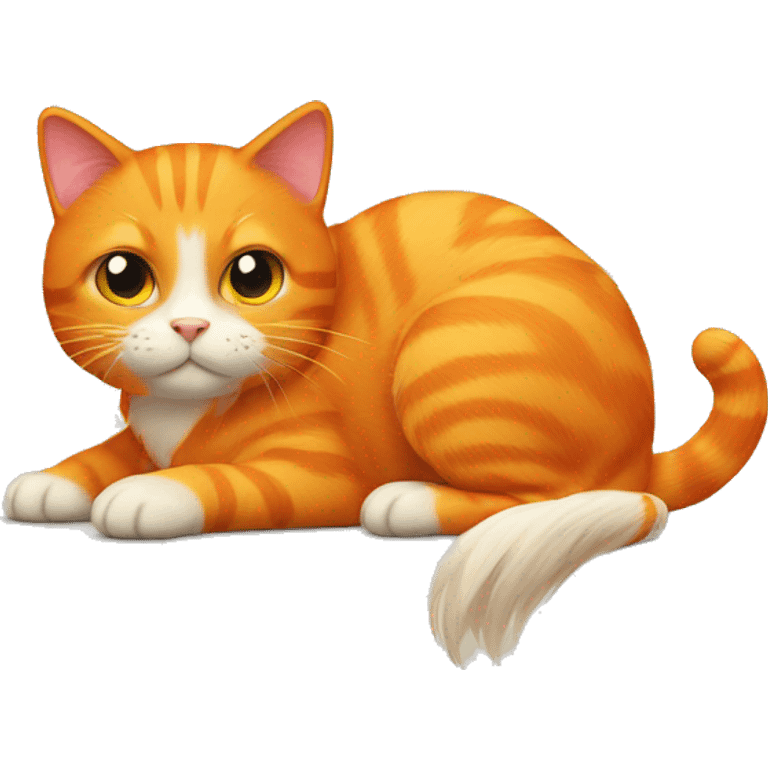 Orange cat with bolt tail  emoji