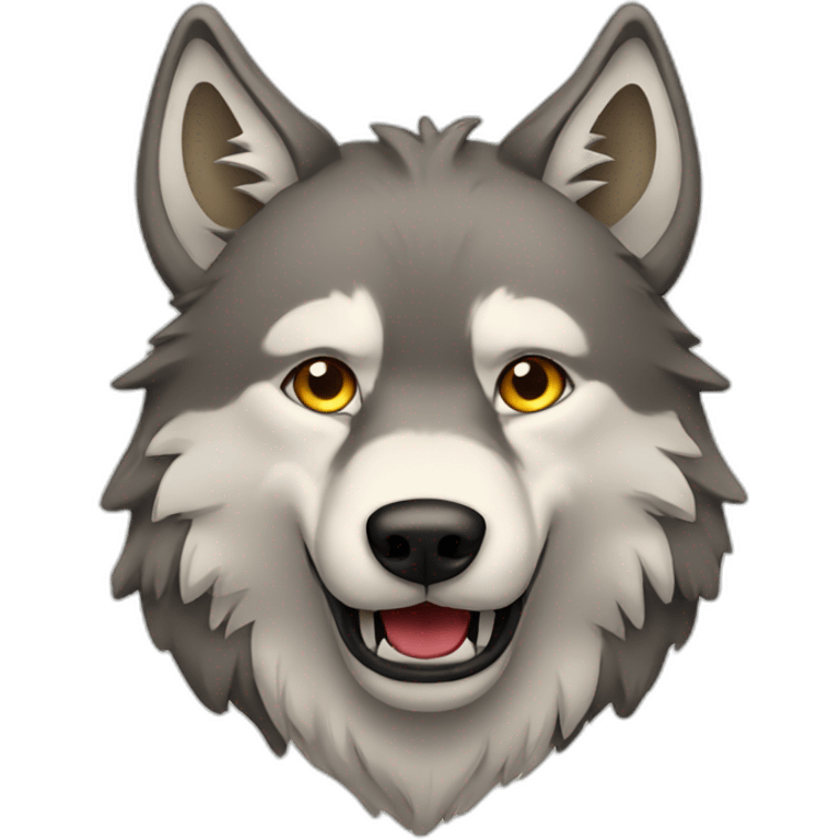 Wolf with beer emoji