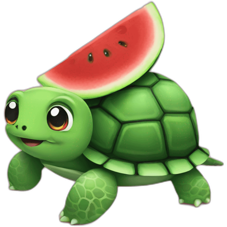 Turtle with a watermelon shell emoji