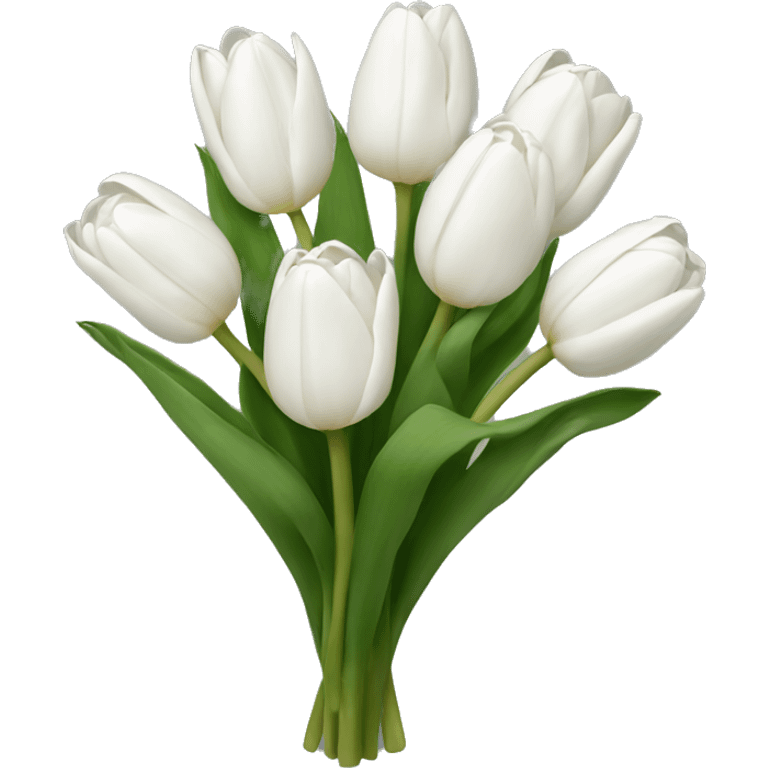 white tulip bouquet  emoji