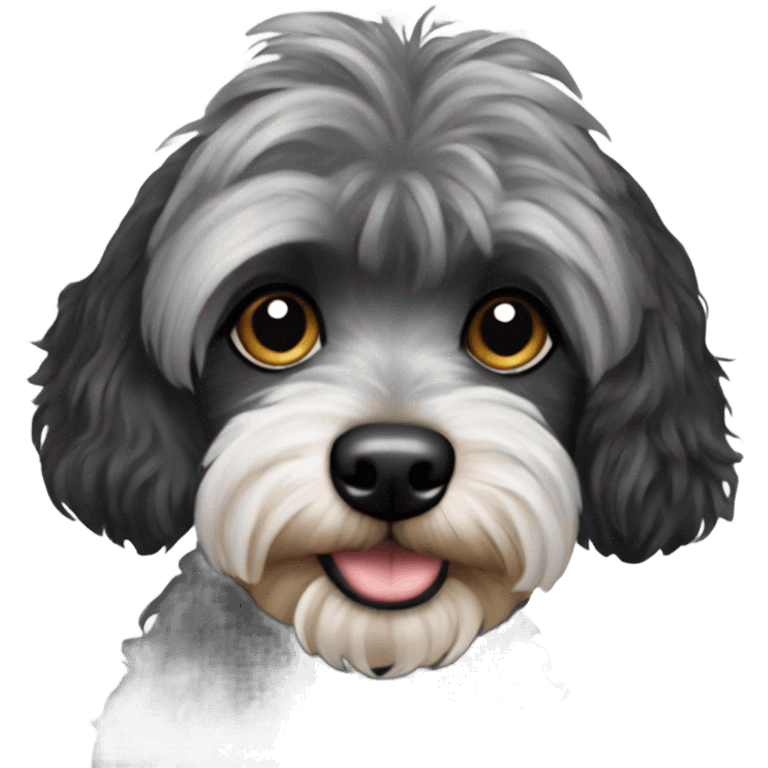 Black and silver yorkipoo dog emoji