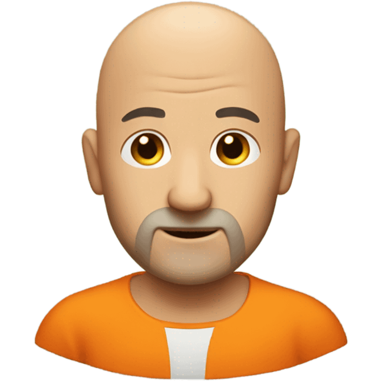 Creepy bald guy in orange shirt with thin beard emoji