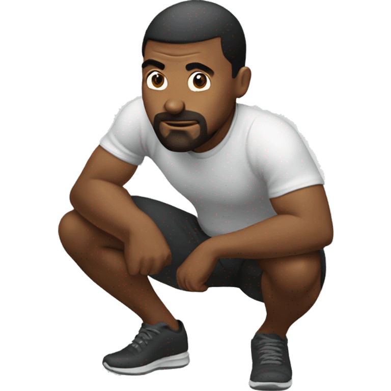 a man doing squat emoji