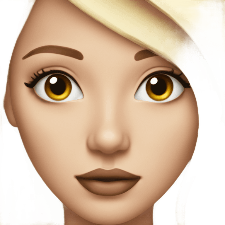 pretty blonde girl with lip filler emoji