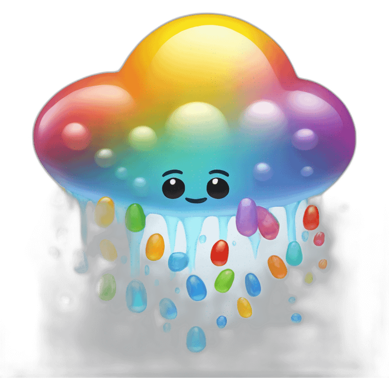 Jelly bean rain cloud emoji