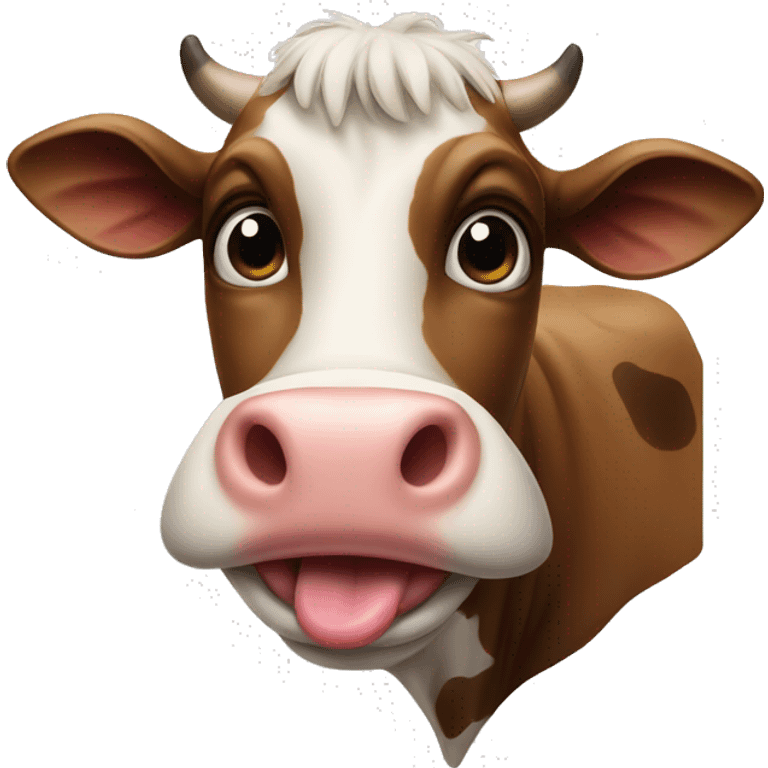 Cow sticking his tongue out emoji