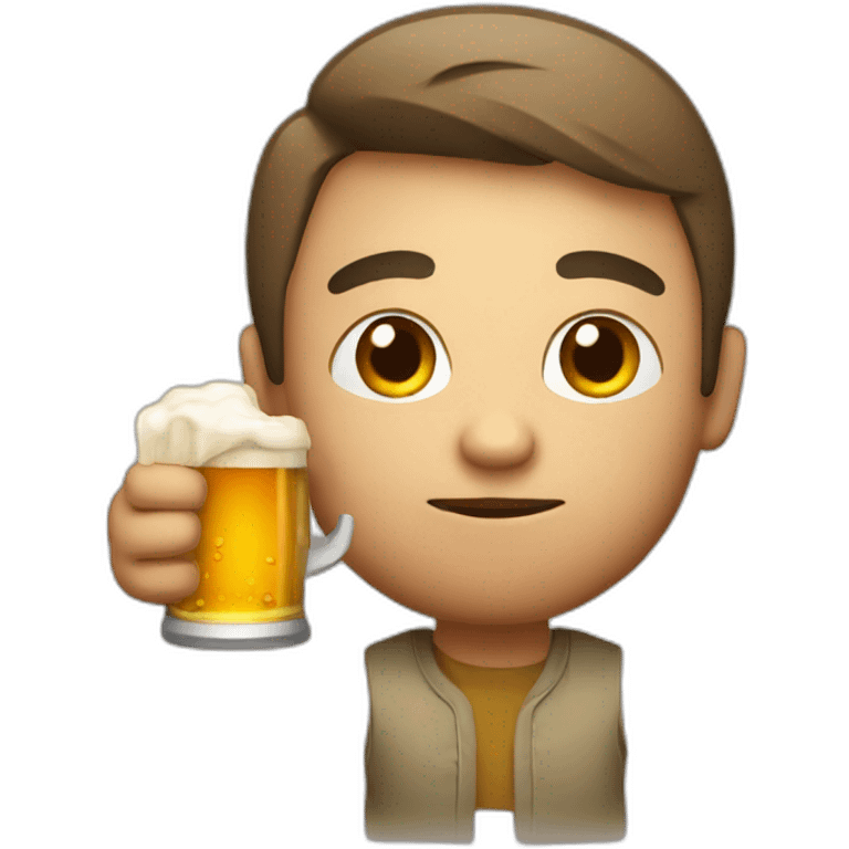 Alcoholic with beer emoji