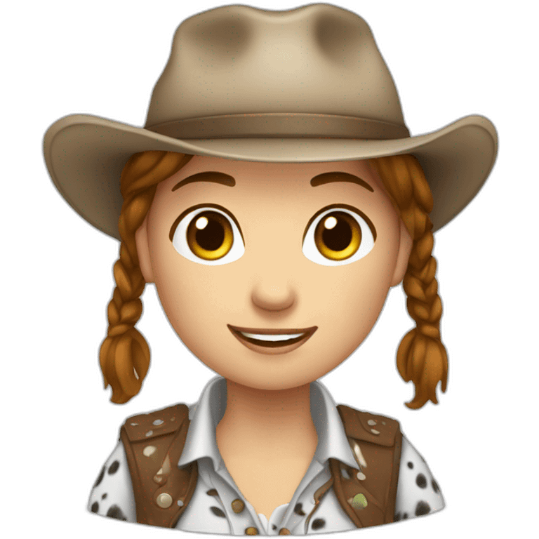 Appaloosa with a brown-haired girl emoji