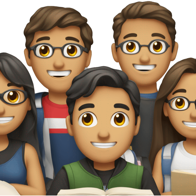 grupo de estudiantes coevaluando emoji