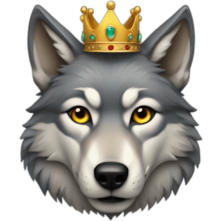 Wolf with a crown  emoji