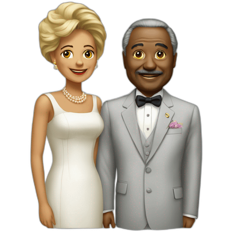 The last president of the Gabon with he wife emoji