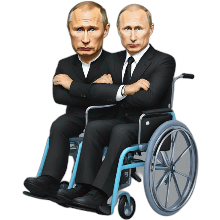 vladimir putin and kadyrov riding two small wheelchairs emoji