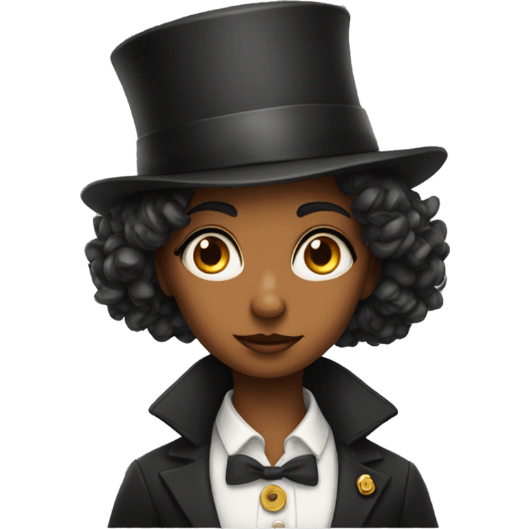 Girl with foxy look and monocle  emoji