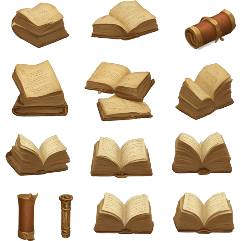 books and scrolls, dungeons and dragons emoji