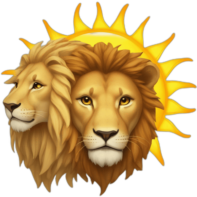 Lion and sun emoji