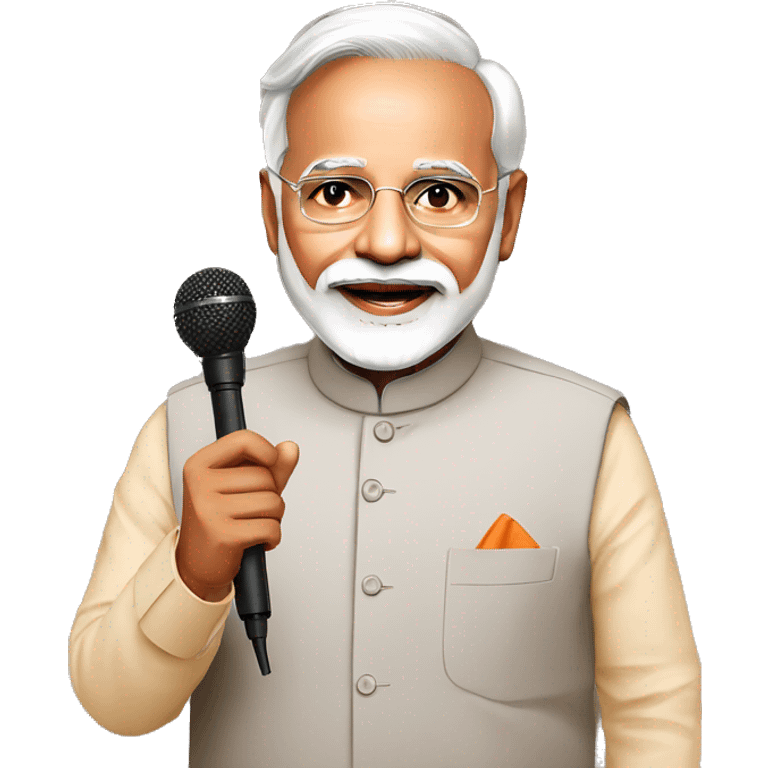 Modi ji with mic emoji