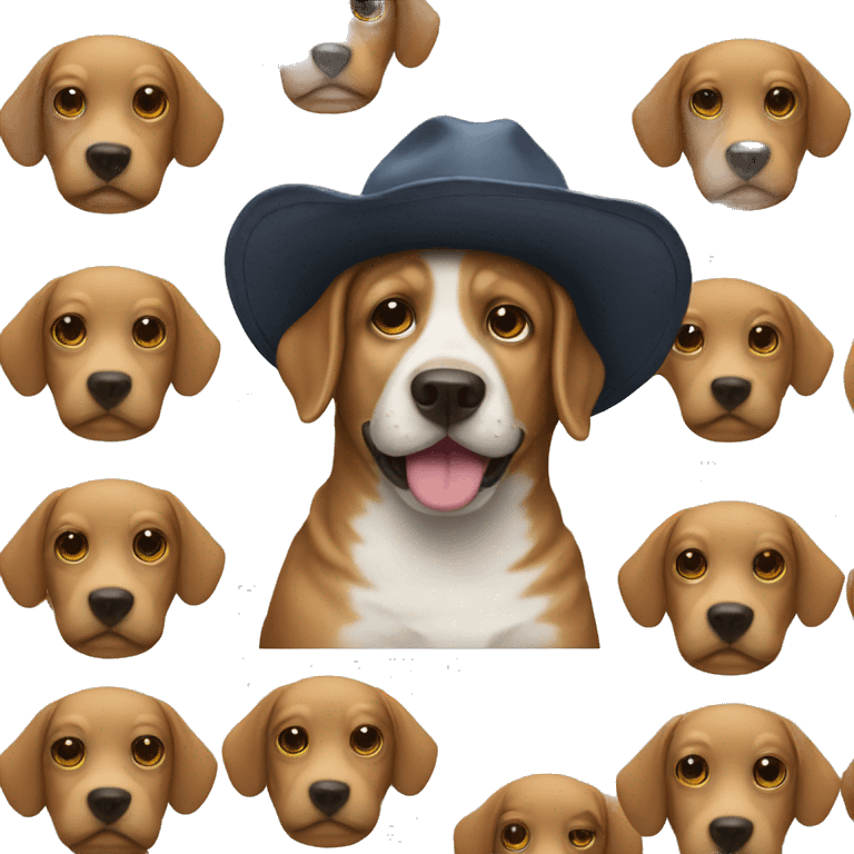 Dog with a hat emoji