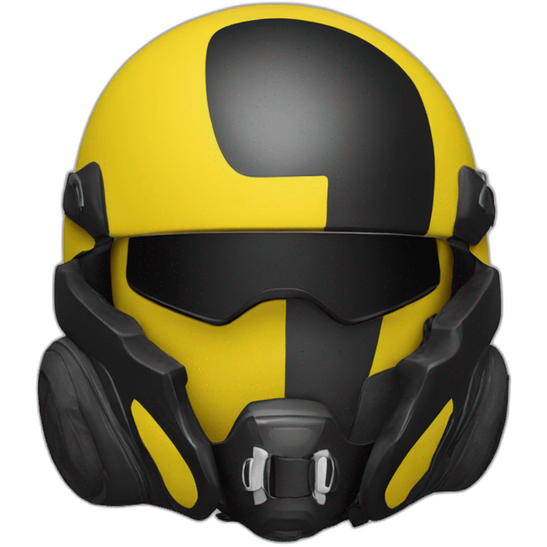 biker helmet black and yellow emoji