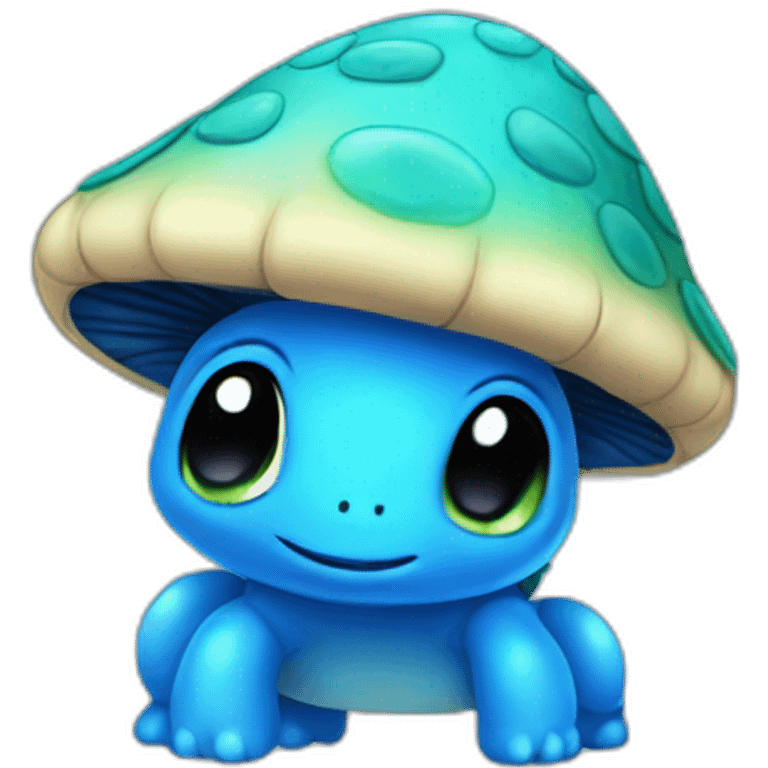 Cute blue mushroom cap no stem turtle emoji