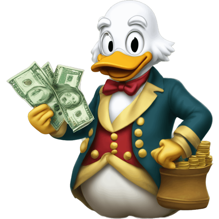 Scrooge McDuck with money emoji