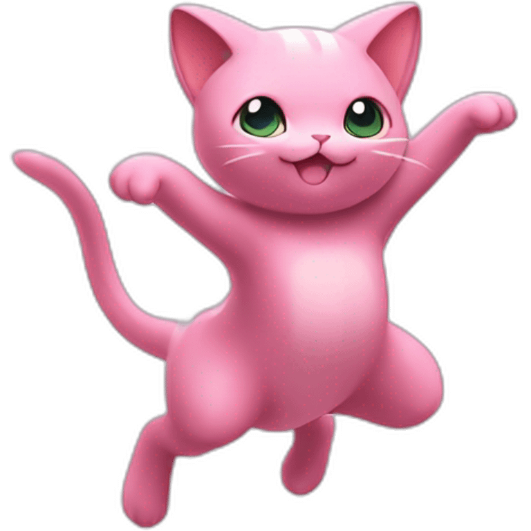 pink mew pokemon levitating emoji