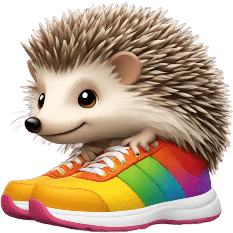 Hedgehog with big sneakers emoji