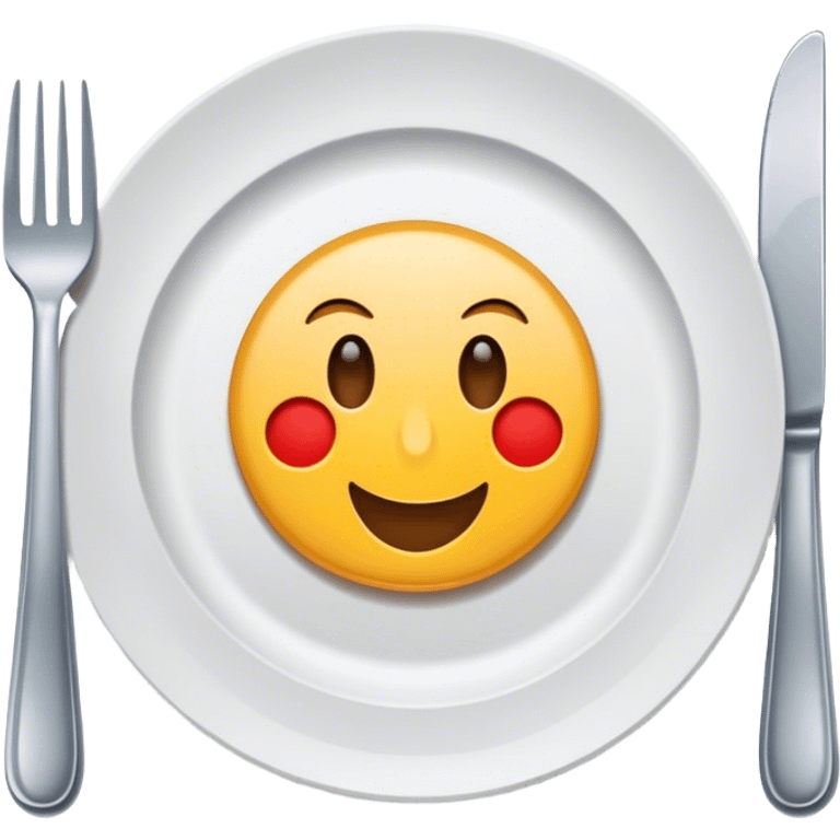 plate with a fork and a knife emoji