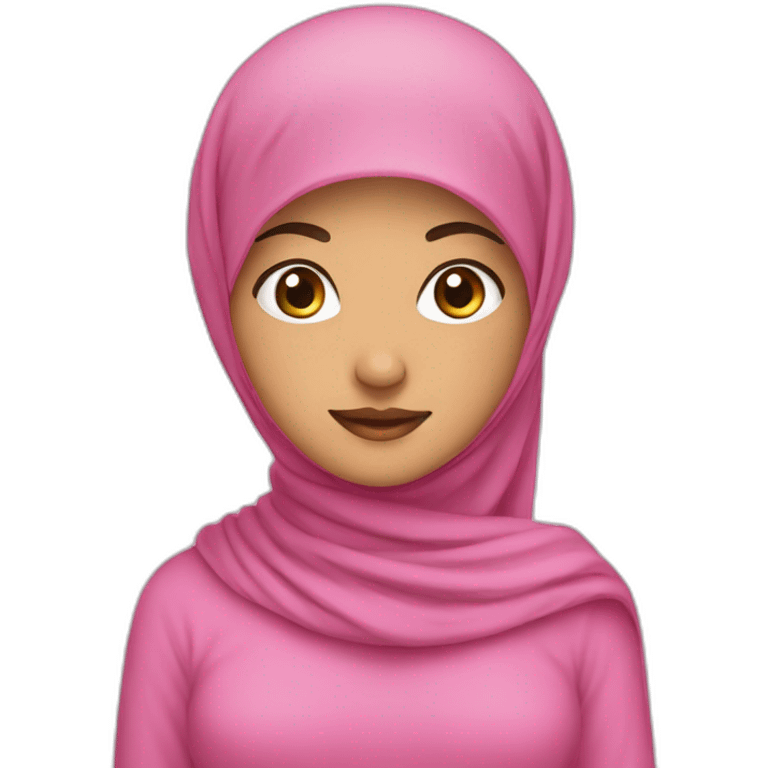 asian muslim girl with pink hijab emoji