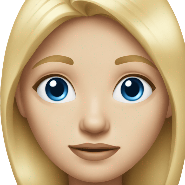 realistic blonde girl portrait blue eyes emoji