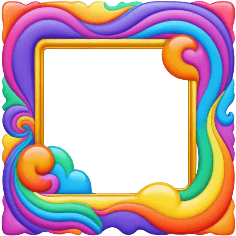 Psychedelic colored photo frame emoji